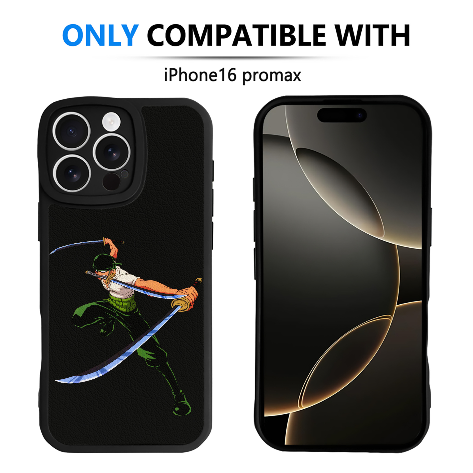 （画像用） ワンピース ロロノア・ゾロ ONE PIECE Roronoa Zoro 【iPhone 16シリーズ対応】シリコンスマホケース（レザー調） 材質：シリコン